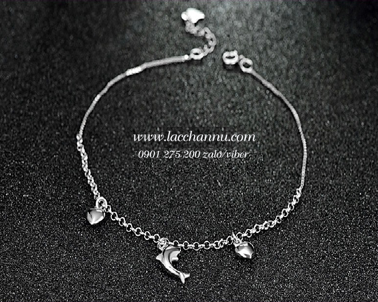 Lắc chân bạc cá heo dễ thương LCNU65